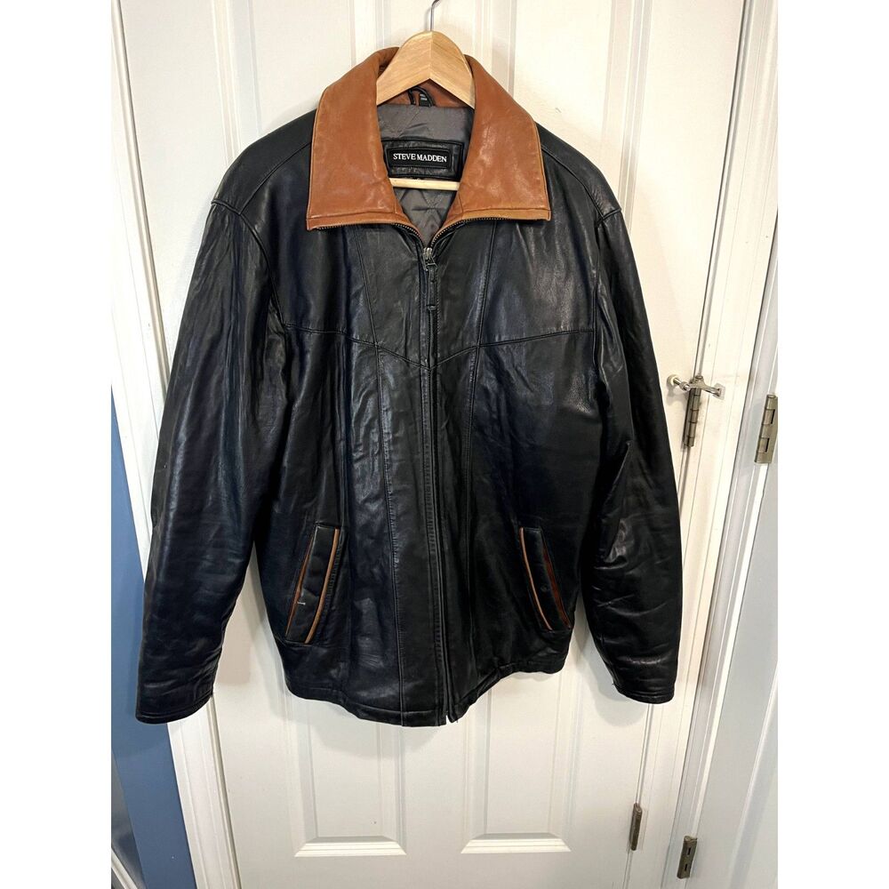 Vintage Steve Madden Men's Leather Jacket Size Small